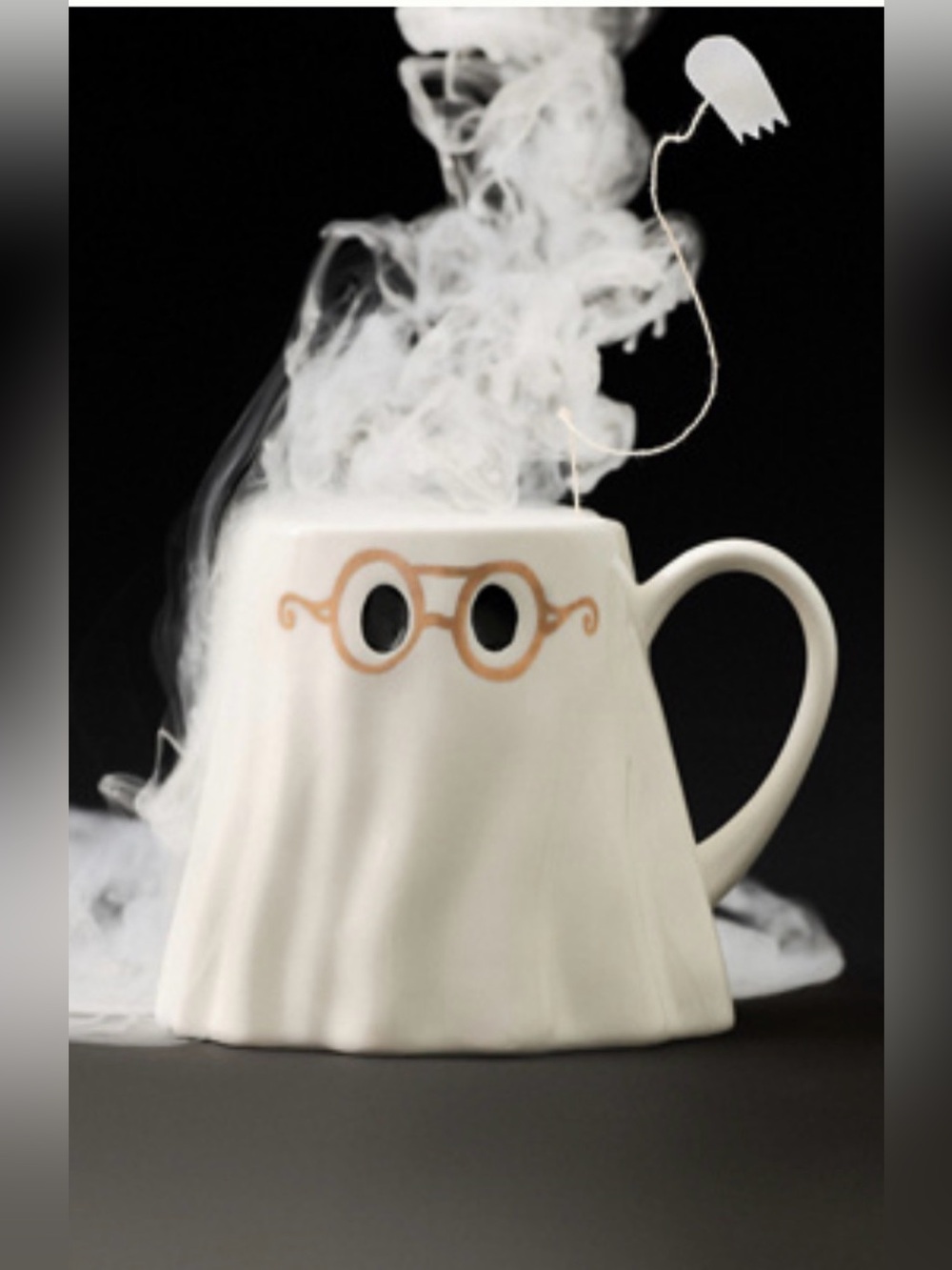Anthropologie mud fairy Stoneware 24k Accent 15 oz Ghost Mug New